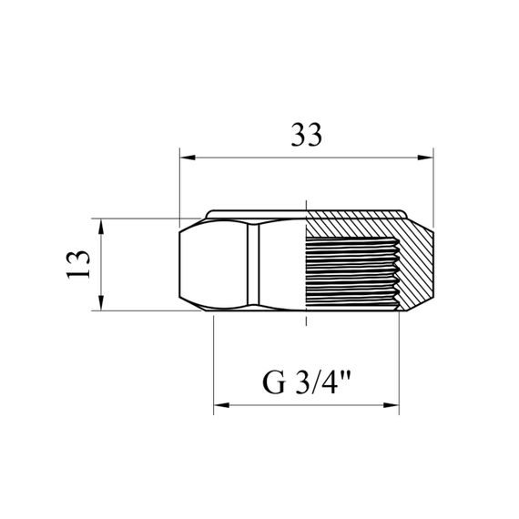 Заглушка усиленная LexLine 3/4" РВ латунная УК1002-В | Зображення 1
