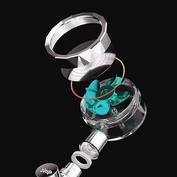 Душевая турболейка высокого давления, водосберегающая насадка для душа c вентилятором с уникальным рисунком | Зображення 9