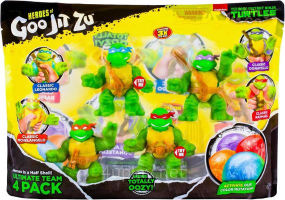 Набор фигурок тянучек Герои Гуджитсу Черепашки ниндзя Оригинал Heroes of Goo Jit Zu TMNT