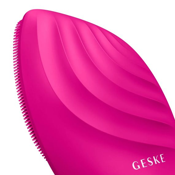 Электронная ультразвуковая щетка для лица GESKE Sonic Facial Brush 5в1 gray, Малиновый | Зображення 4