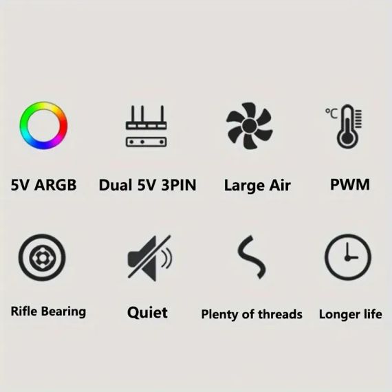 Вентилятор 12 см ARGB з ефектом нескінченного дзеркала -Тихе охолодження для ПК | Зображення 4