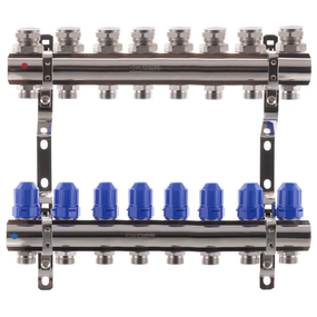 Коллекторный блок с термостаточ. клапанами Koer KR.1100-08 1"x8 ways (KR2634)