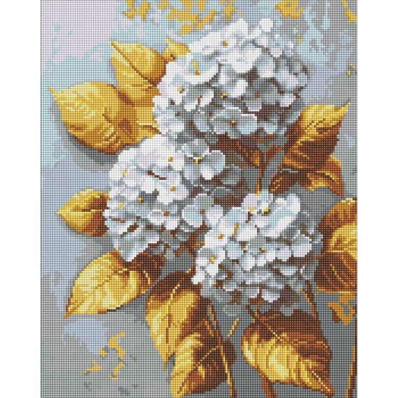 Алмазна мозаїка "Золота гортензія" ©art_selena_ua AMO8253, 40х50 см