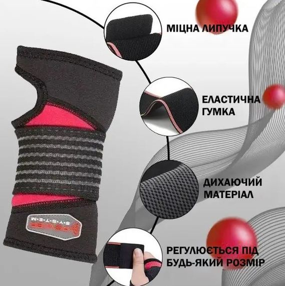 Бандаж на зап'ястя Power System PS-6010 NEO Wrist Support Black S/M (1 шт) (6010BK-3) | Зображення 2