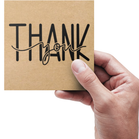 Этикетка самоклеящаяся крафт "Thank You 03" 100x100 мм, 100 шт, Viskom