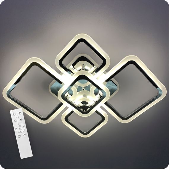 Люстра світлодіодна 517 Light 3color з пультом 114Вт Хром (01450) | Зображення 1