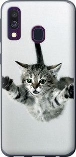 Чехол на Samsung Galaxy A40 2019 A405F Летящий котёнок из силикона FCh_085302
