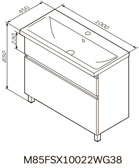 Тумба підлогова AM.PM X - Joy 100 см з умивальником (M85-FSX1002-WC1002WG38) | Зображення 8