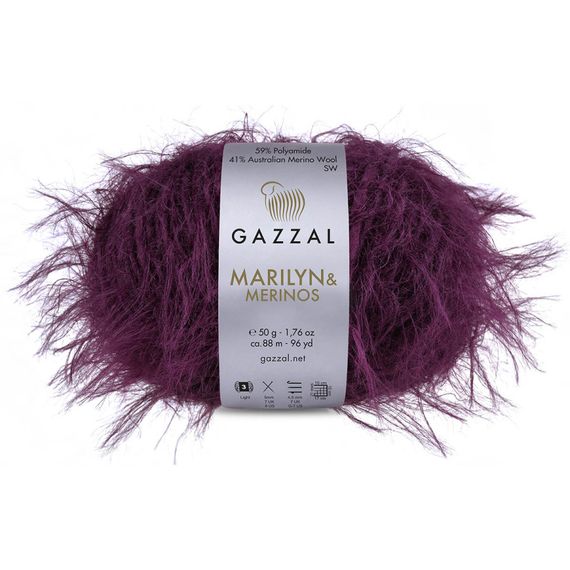 Пряжа для в'язання MARILYN & MERINOS № 8268 (Мерілін і Меринос) Gazzal нитки для плетіння спицями та гачком