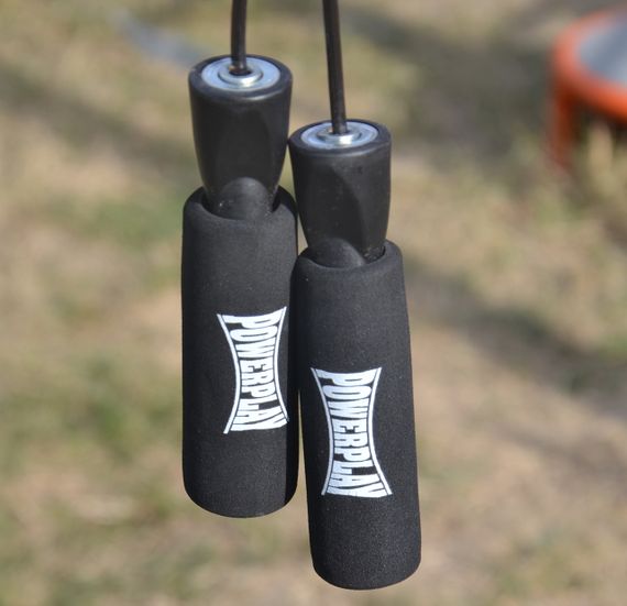 Скакалка швидкісна Паверплей 4211 X ROPE з обтяжувачами (120г*2) Чорна (3м.) | Зображення 3