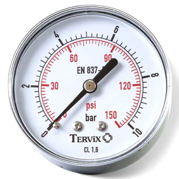 355613 манометр Tervix Pro Line 63 0-10 бар 1/4" акс.