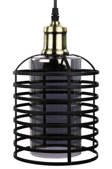 Люстра підвісна LOFT на 1 лампочку 25065 Чорний 30-80х16х16 см. | Зображення 1