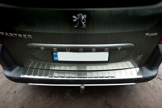 Накладки на задний бампер Carmos V1 (нерж.) для Citroen Berlingo 2008-2018 гг | Зображення 2