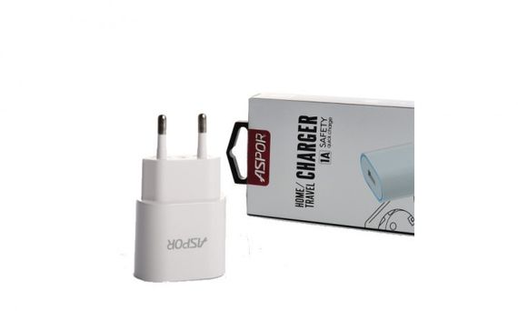 Сетевое зарядное устройство Aspor A818 LED USB 1A | Зображення 5