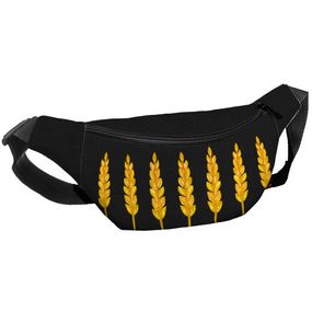 Сумка на пояс бананка Bumbag Колоски 27x16 см (BB_22S002_BL)