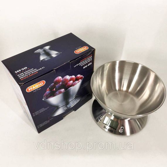 Кухонні електронні ваги на батарейці MAGIO, Ваги побутові кухонні з мірною чашею UF-80 | Зображення 6