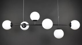 Люстра підвісна на 6 лампочок 27665 Чорний 50-170х45х120 см.