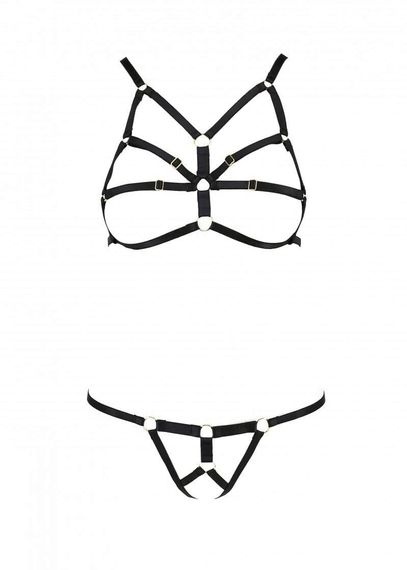 Комплект белья из стреп Passion Exclusive ARMANDA SET Черный 2XL/3XL