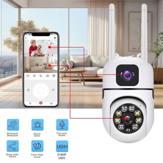 Вулична поворотна камера Dual Lens E10/V11 Wi-Fi з двома об'єктивами | Зображення 3