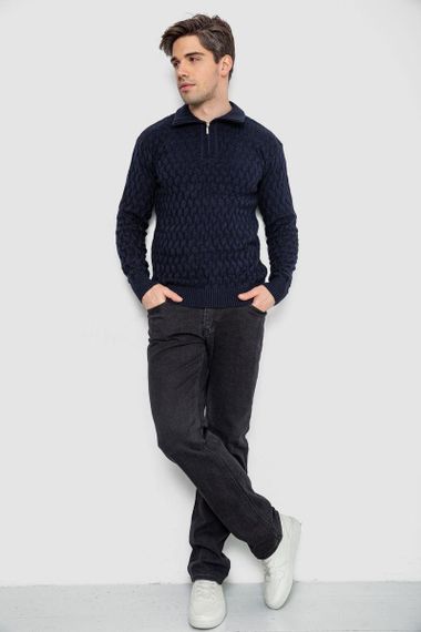 Светр чоловічий однотонний, колір темно-синій, 161R905 | Зображення 1