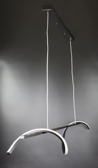 Люстра світлодіодна підвісна LED світильник для квартири на стелю лед 26743 Чорний 30-160х10х120 см. | Зображення 9