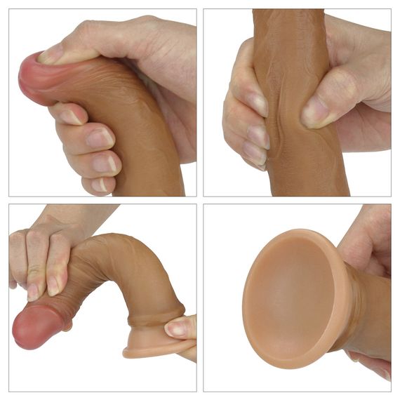 Фалоімітатор - Dual-Layered Silicone Cock 7" Brown sexstyle | Зображення 8