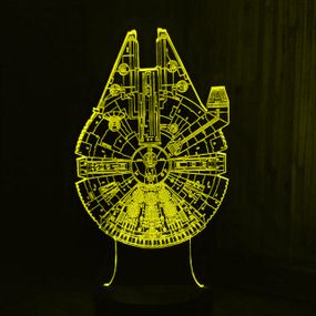 Акриловий світильник-нічник Тисячолітній Сокіл (Millennium Falcon) жовтий tty-n000725