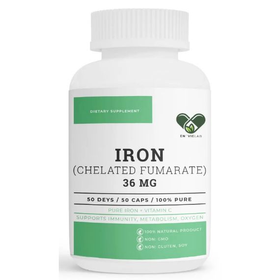 Мікроелемент Залізо En`vie Lab Iron (chelated fumarate) 36 mg 50 Caps