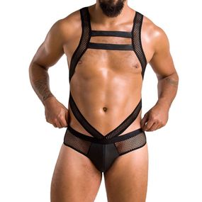 Мужское эротическое сетчатое боди Passion 045 VICTOR XXL/XXXL Black, экокожа, сетка