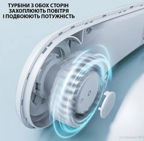 Вентилятор Безлопатевий мінівентилятор для шиї з 3 рівнями обдування акумуляторний   знижка | Зображення 9