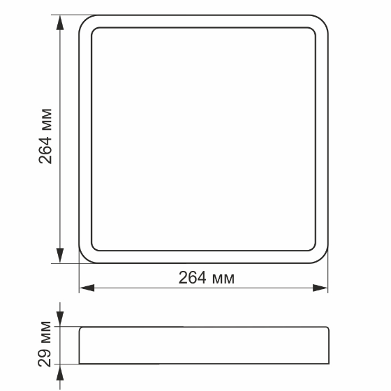 LED Світильник накладний квадратний 24W 5000К 220V чорний VL-DLSS-245B Videx | Зображення 2