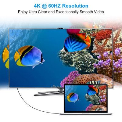 Кабель мультимедийный USB-C to DisplayPort 1.8m 4K 60Hz Choetech (XCP-1801BK) | Зображення 1