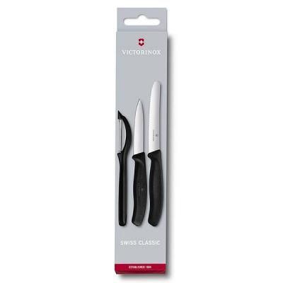 Набір ножів Victorinox SwissClassic из 3 предметов Черный с овощечисткой (6.7113.31) | Зображення 5