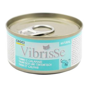 Блок консервованого корму для котів з тунцем та кальмаром Croci Vibrisse 24*70 г