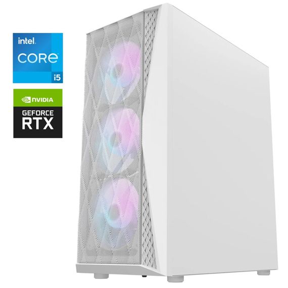 Ігровий ПК DarkFlash DK352 White Tower / Intel Core i5-11400F (6 (12) ядер по 2.6 - 4.4 GHz) / 32 GB DDR4 / 1000 GB SSD M.2 / nVidia GeForce RTX 3070, 8 GB GDDR6, 256-bit / 850W б/в