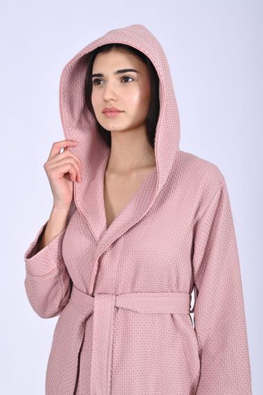 Жіночий вафельний халат Nusa 4273 пудровий L/XL | Зображення 7