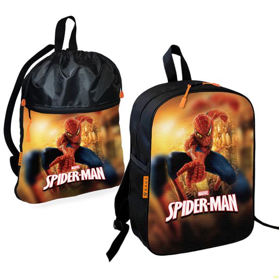 Шкільний рюкзак дитячий Людина-павук + Сумка для взуття спортивної форми рюкзак-мішок хлопчикові (01885)