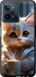 Чохол на Realme C31 Білий кіт "5646b-2593-2448"