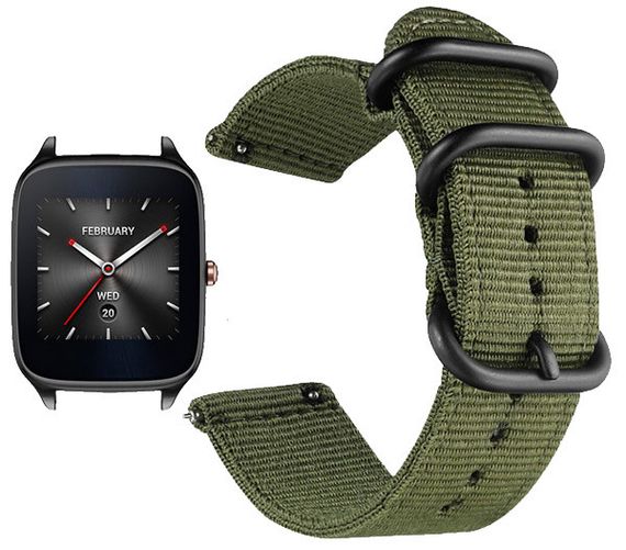 Нейлоновий ремінець Primo Traveller для годинника Asus ZenWatch 2 (WI501Q) - Army Green