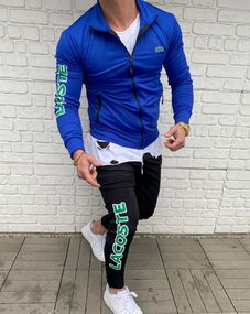 Яскравий спортивний костюм Lacoste синій | 5-482