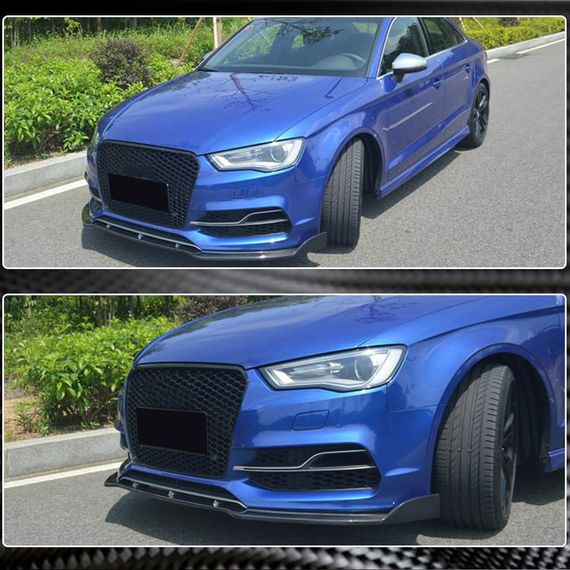 Накладка на передній бампер Lip V3 (для S-Line SD 2012-2016, Карбон) для Ауди A3 рр | Зображення 2