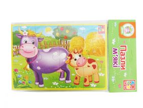 Детские мягкие пазлы "Животные фермы" VT1103-44 формат А5