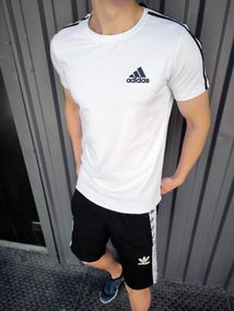 Літній чоловічий комплект Adidas футболка + шорти