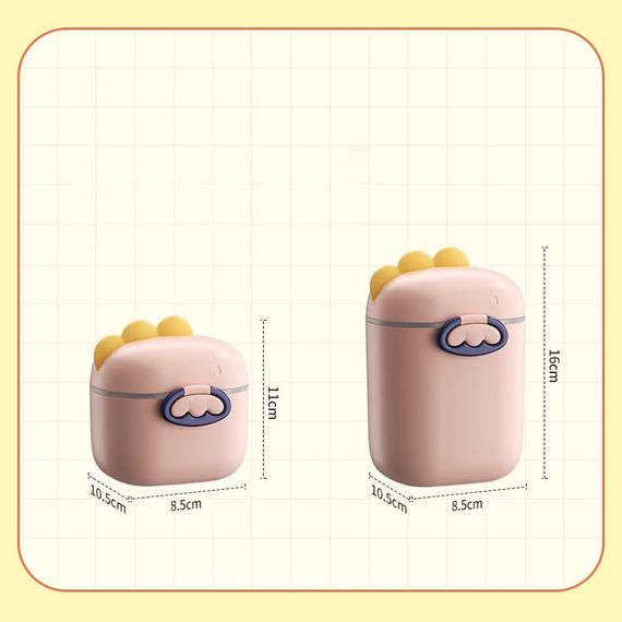 Контейнер для хранения детской сухой смеси 400 мл с мерной ложечкой Динозавр Бежевый | Зображення 1