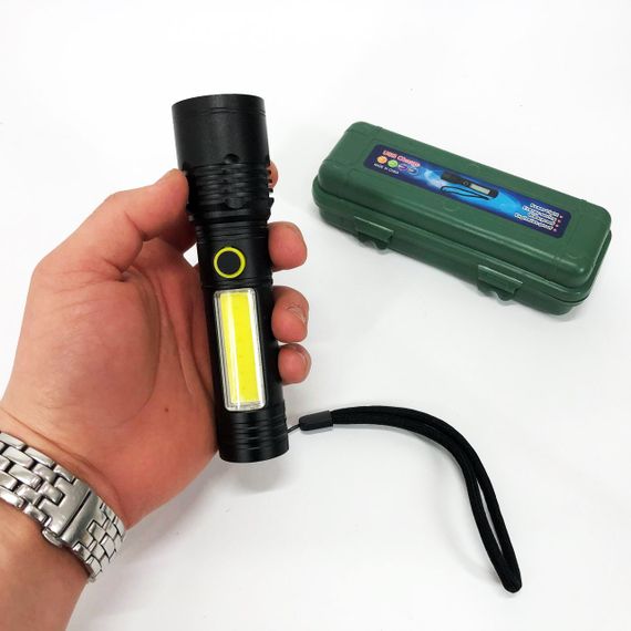 Ліхтар ручний батарейний BN-537-TG+COB (White+red), Потужний акумуляторний світлодіодний ліхтар MY-57 | Зображення 8