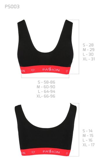 Спортивный топ на широких бретелях Passion PS003 TOP L, black Sex Aura | Зображення 2