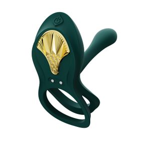 Смарт-ерекційне кільце Zalo - BAYEK Turquoise Green, подвійне з ввідною частиною, пульт ДК Sex Aura