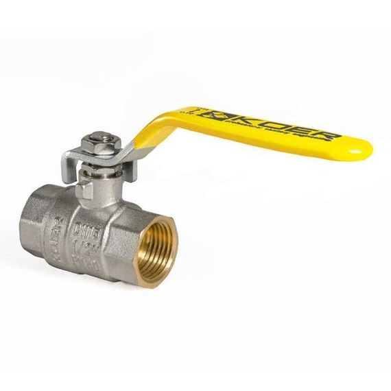 Кран кульовий KOER KR.214.G - 1/2" FF ГГВ YELLOW, ручка "важіль" жовта (KR0123) | Зображення 3