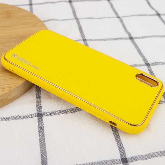 Шкіряний чохол Xshield для Apple iPhone X/XS (5.8") Бузковий / Dasheen Жовтий / Yellow | Зображення 2