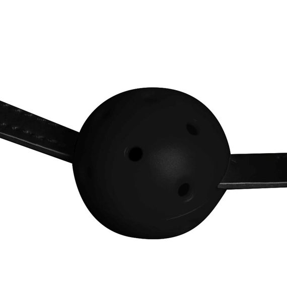 Маска-кляп Head Harness with Mouth Cover and Solid Ball Gag, чорна | Зображення 5